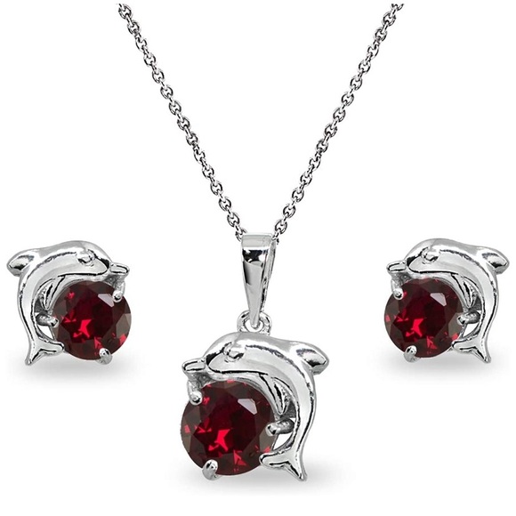 Dolphin Gemstones Sterling Silver Set - Picture 8 of 9